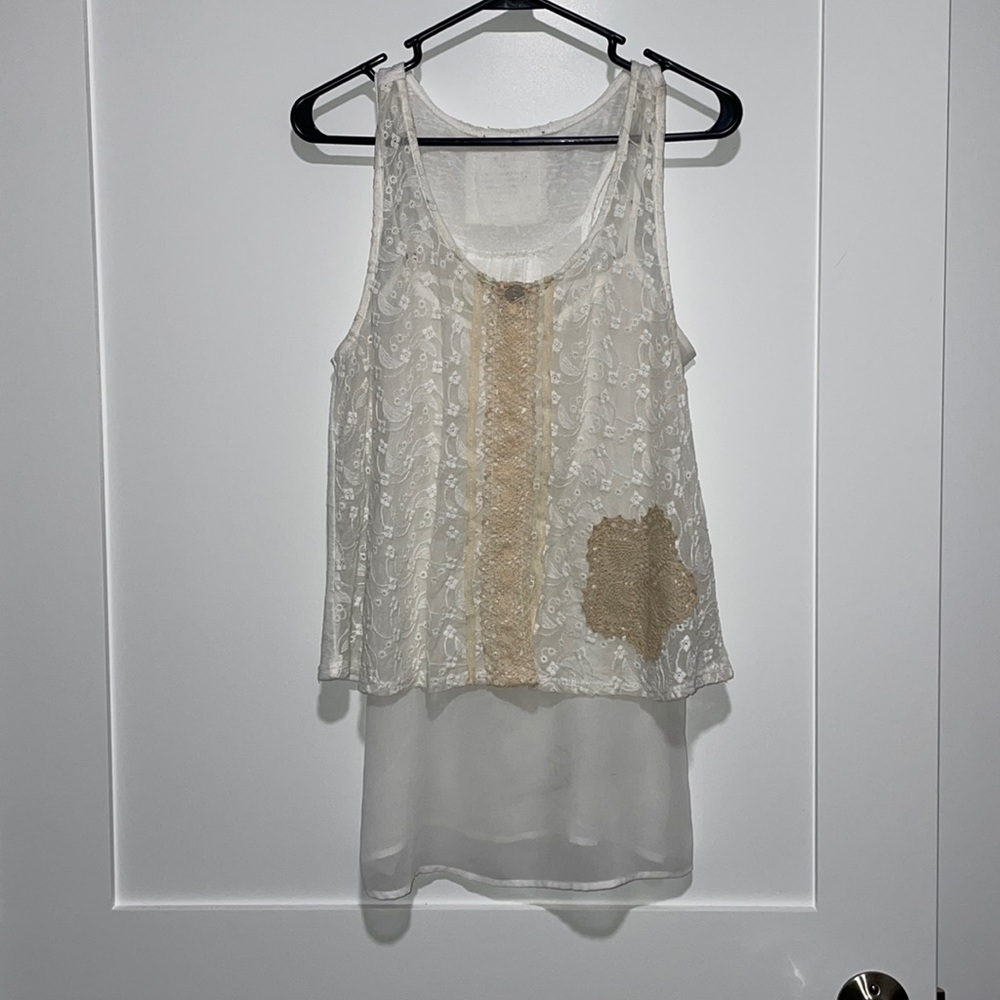 Layered Bohemian Lace Tank - Small